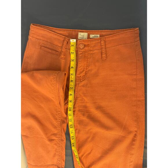 a new day Orange Red Cotton Pants Size 2 Button Zip Closure Pre-owned - Picture 5 of 10